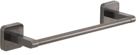 Gedy Tonga Bathroom Towel Rack, Wall Towel Bar, Adhesive Towel Rack, Towel Rail without Drill, 30 x 6.9 x 4.7 cm, Gun Metal, Stainless Steel