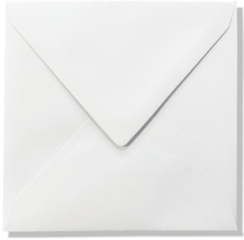 Cards & Crafts Luxuriöse quadratische Umschläge - 16 x 16 cm - 110 g/m² - 100% FSC - (Weiß, 50)