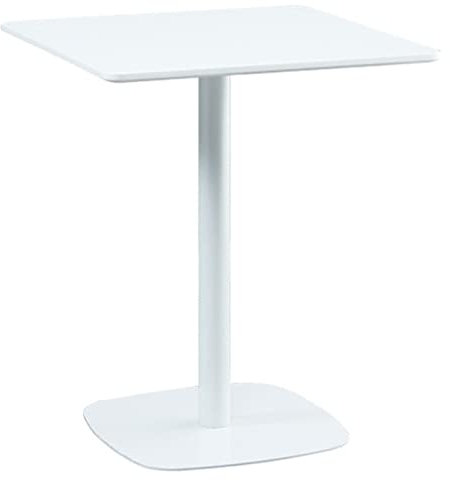 Bistrotisch, klassisches Bistro- und Kneipenmöbel – Couchtisch mit 60 cm/70 cm Platte für Bar, Kneipe, Esszimmer, quadratischer Bistrotisch, Cocktailtisch (75 cm hoch) (Farbe: weißes Quadrat
