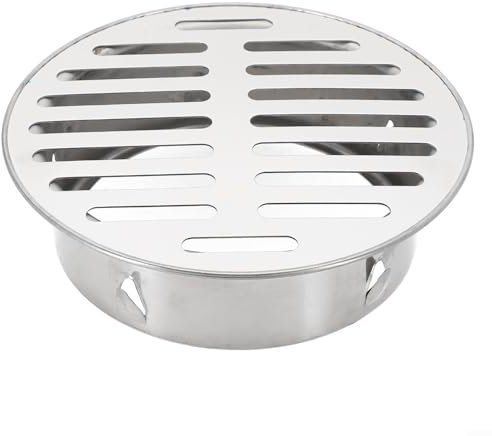 HOgardenME Bodenablauf, 90mm Runder Bodenablauf aus Edelstahl, Anti Blockie Bodenablau Ablaufabdeckung mit großer Verdrängung für Garten-Außenterrasse Abluftrohr