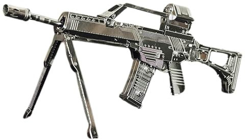 Metal Zone HK G36 3D-Puzzle aus Metall, Modellbausatz Gewehr Modell 36 zum Zusammenbauen, 3D-Metallpuzzle für Erwachsene, 18,1 x 6 x 6,4 cm