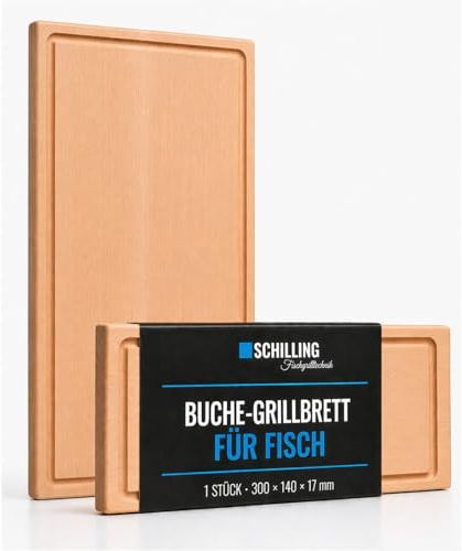 Grillbrett 30 x 14 x 2 cm aus Buchenholz für Grill & Smoker
