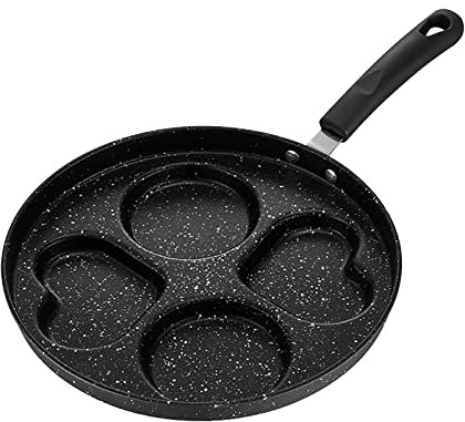 Pfanne 28 Cm Induktion Hoch Frühstücksbraten für Eier Kochen Pfannkuchenpfanne Aluminium Hamburgerpfanne Antihaftpfanne Pfanne Edelstahl Beschichtet 20 (Black, One Size)