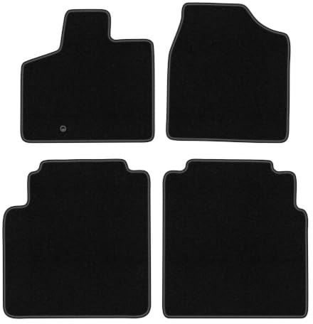 Velours-Fußmatten passend für Chrysler Grand Voyager V 2008-2016, Schwarz | passend für Minivan; dünner Velours-Teppich (Polypropylen), ca. 4 mm; rutschfest, Druckknöpfe 16 mm