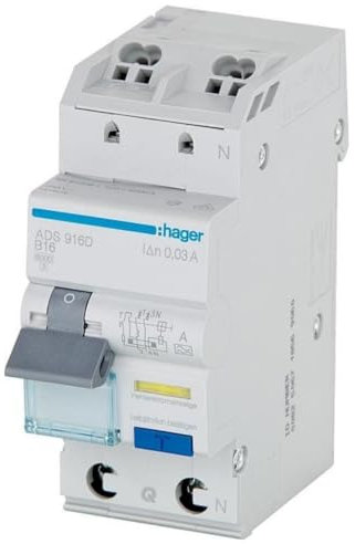 FILS B16 Kombination Hager Fehlerstromschutzschalter/Leitungsschutzschalter B16A / 30mA / 1P+N / 6kA