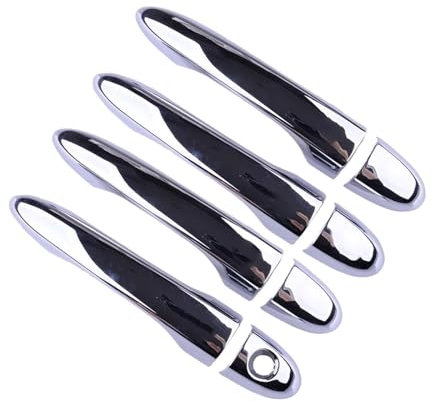 NVDERTA Compatible with Exterior Side Door Handle Cover Trim Bezel Cap Compatible with Fiat 500X SUV 2016 2017 2018 2019 2020 2021 2022 2023 Chrome ABS