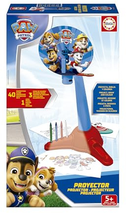 Educa - Projecteur Pat' Patrouille : Créez des Dessins Pat' Patrouille avec ce projecteur. Projecteur LED avec 40 Diapositives, Crayons de Couleur et Crayon à Papier. À partir de 5 Ans (20444)