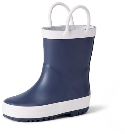 Amazon Essentials x Sofia Grainge Stivali da Pioggia in Gomma Idrorepellenti Unisex Bambini, Blu Marino, 22 EU