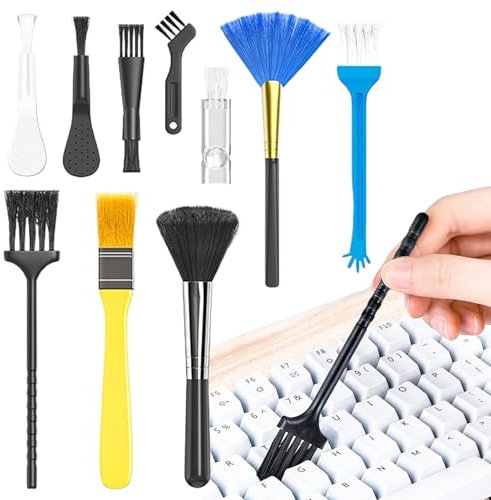 gifyym Kit De Nettoyage pour Clavier,Nettoyant pour Clavier D Ordinateur 10 Pièces | Duster Portable Main Détachage Détail pour Tablette Voyage Tapis Souris Bureau Téléphone Console