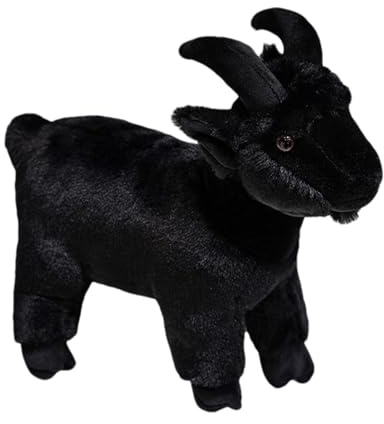 ARSBORUI Ziege Plüschtier 30 cm Ziege Kuscheltier Realistische Ziege Stofftier Kaw-aii Goat Plüschfigur Weich Ziege Plüsch Spielzeug Ziege Plushie Geschenk für Kinder Erwachsene (Black)