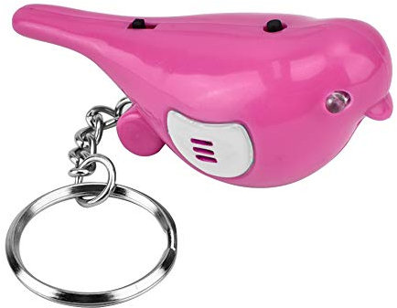 AOWINHIT Sifflet LED Oiseau, Localisateur de Clés, Commande Vocale Intelligente, Porte-Clés avec Batterie pour Une Récupération Facile des Clés, Bleu (Rouge)