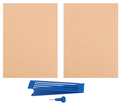 HAKIDZEL Tavoletta Braille Punteruolo in Plastico Blu, Kit di Scrittura Braille Riutilizzabile, Portatile e Resistente, per Non Vedenti