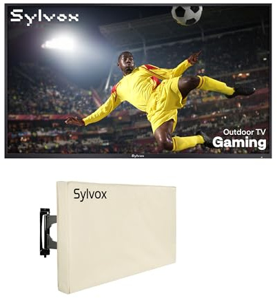 SYLVOX 75 TV da Esterni con Copertura - 120 Hz | 4K UHD 1000 Nits, Smart Google Outdoor Gaming TV, Dolby Atmos, HDMI 2.1 | HEVC 10, DVB-S2/T2, Impermeabile IP55