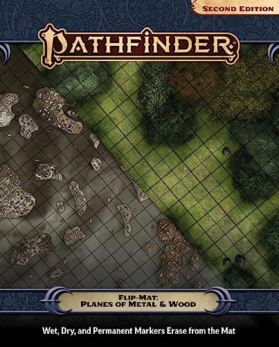 Pathfinder Flip-Mat: Planes of Metal and Wood | Map Dry Erase Battle Grid, for Dungeon Masters and Players