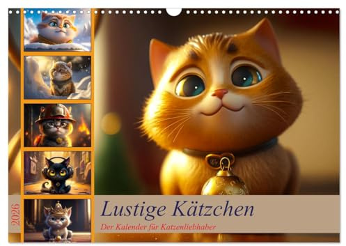 Lustige Kätzchen (Wandkalender 2026 DIN A3 quer), CALVENDO Monatskalender: Süßer geht es kaum, zwölf witzige Katzenbilder für jeden Tierliebhaber (CALVENDO Tiere)