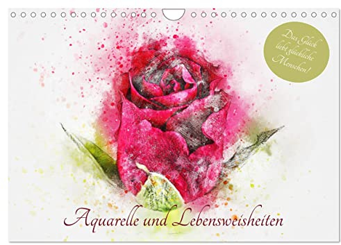 Aquarelle und Lebensweisheiten (Wandkalender 2026 DIN A4 quer), CALVENDO Monatskalender: Lebensweisheiten für glückliche Momente und mehr Freude! (CALVENDO Gesundheit)