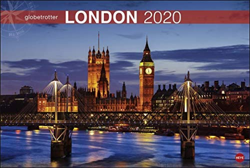 London Globetrotter. Wandkalender 2020. Monatskalendarium. Spiralbindung. Format 58 x 39 cm