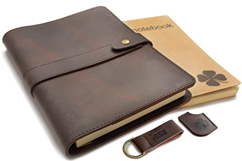 Le Vent Nachfüllbares Leder Tagebuch für Damen und Herren - 2 gebundene Notizbücher liniert blanko 8x5 A5 Ledereinband zum Schreiben Notizbuch braun Vintage Reisende, Schriftsteller Business