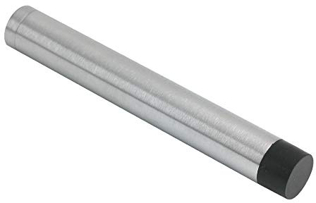 Zoo Hardware ZAB12SC - Satin Chrome - 100mm Cylinder - Solid Projection Door Stop - Rubber Tipped - WITHOUT Rose/Backplate