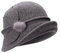 Lawliet Damen Retro Upturn Krempe Wollmischung Glocke Kirche Hochzeit Hut A474, grau, Einheitsgröße