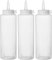 HENDI Bottiglia dosatrice di salse e condimento, riutilizzabile, set di 3 pezzi, biberon dosatore da spremere, flacone squeeze, ketchup, mustard, oli, mousse, 0,7L, ø70x(H)240mm, trasparente, PE, PP