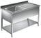 VM Europa - Gastro Spültisch mit Abtropffläche - 120 x 60 cm - Freistehend mit Becken links - AISI 430 Edelstahl - Gastronomie Spüle Waschtisch Spülbecken Gastrospüle Gewerbeküche