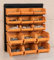 2 x Wall Mounted 15 Piece Storage Bin Kit with Louvre Panel