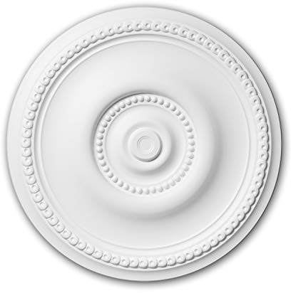 PRO[f]home® - Rosetón 156002 Elemento para techo Elemento decorativo estilo Art Nouveau blanco Ø 52 cm Profhome