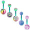 D.Bella 14G Chirurgenstahl Bauchnabelringe 10mm 3/8 Langhantel Bauchnabelringe Piercing für Frauen Mädchen Schwarz Regenbogen Bauchnabelringe Bauchnabelringe Piercing für Frauen