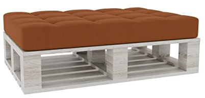 Gutekissen® Palettenkissen Gesteppte Kissen mit Knöpfen, Palettenauflagen Sitzkissen Rückenlehne Gesteppt PFG (Sitzkissen 120x60, Orange)