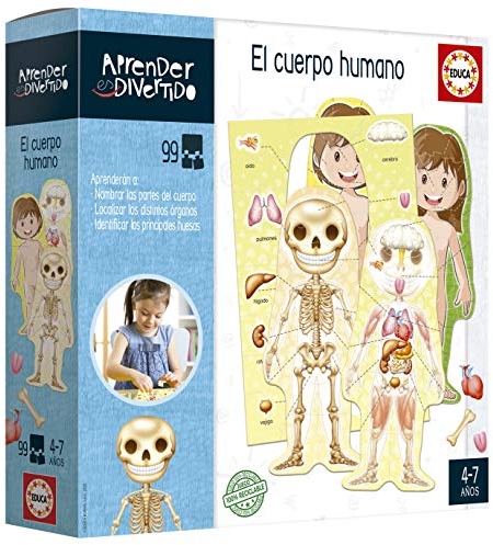 Educa Lernen Macht Spaß am menschlichen Körper, Lernspiel für Kinder ab 4 Jahren (18701)