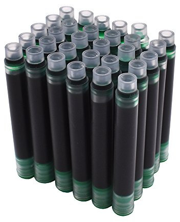 30 PCS Jinhao Fountain Pen Ink Refill Cartridges, Apple Green Colour International Standard Size