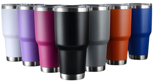 Gteller Thermobecher aus Edelstahl, doppelwandig, isoliert, mit Deckel (Olivgrün)