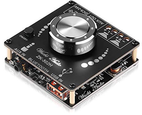 MakerHawk Bluetooth Amplifier Board Hifi Stereo 2.0 2X50W Audio Amplifier Module TPA3116D2 Digital Power Amplifier Bluetooth 5.0 Dual Channel AMP with AUX/USB/Bluetooth/Flash Drive/PC Sound Card Input