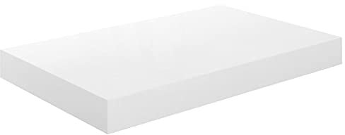 vidaXL Etagère Murale Flottante Etagère Suspendue Support Mural Bibliothèque Salon Salle de Séjour Maison Intérieur Blanc Brillant 40x23x3,8 cm MDF
