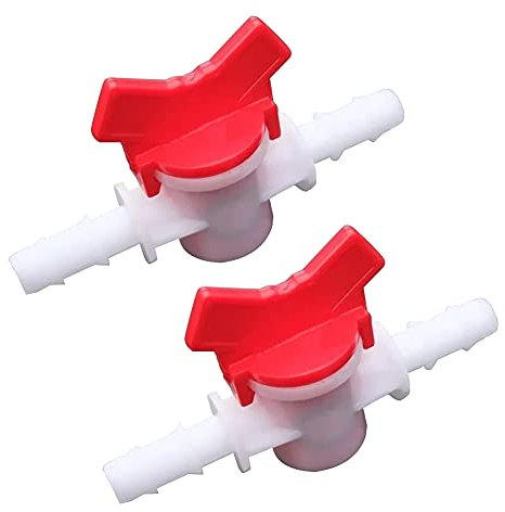 ANPTGHT Valvola a sfera per irrigazione a goccia da 5/16, valvola a sfera per irrigazione a goccia e acquari (confezione da 2)