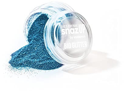 Snazaroo Bio Glitter Face and Body Paint, Biodegradable Fine Gliter, Sky Blue Colour, 5g