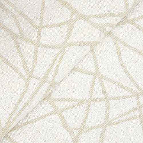 DESHOME Rebel - Tessuto al metro Jacquard Italiano Stoffa al metro per tappezzeria divani, poltrone, cuscini, sedie (Crema, 1 metro)