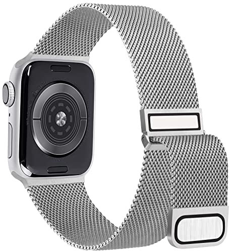 Hanama Correa Compatible con Apple Watch Correa 38mm 40mm 41mm 42mm 44mm 45mm 49mm, Pulseras de Repuesto de Metal de Acero Inoxidable Clásico para iWatch Series SE 8 7 6 5 4 3 2 1 (Plata)