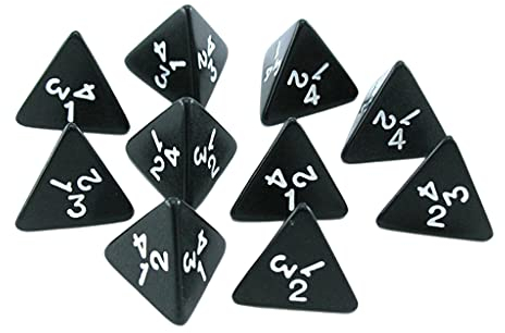 10er Pack D4 Würfel 4 Seitiges Rollenspiel Würfel für RPG Rollenspiel