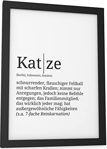 Papierschmiede® Definition: Katze, DIN A5 (15x21 cm), Poster für Wohnzimmer, Schlafzimmer, Küche, Esszimmer, Wandbild Geschenk Wanddeko - ohne Rahmen