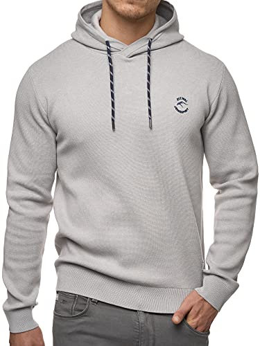 Indicode Herren Longview Sweatshirt mit Kapuze | Hoodie Kapuzenpullover für Männer Lt Grey Mix, S