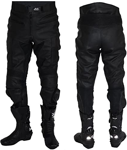 JLP RACING Pantalon Cuir Moto Piste Route Unisexe avec Sliders XL