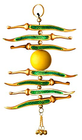 Neembu Green Mirchi Metall-Türbehang, gelb-grün, Zitronen-Chili-Wandbehang, entfernt Negativität für Dekoration, Größe: ca. 22,9 cm