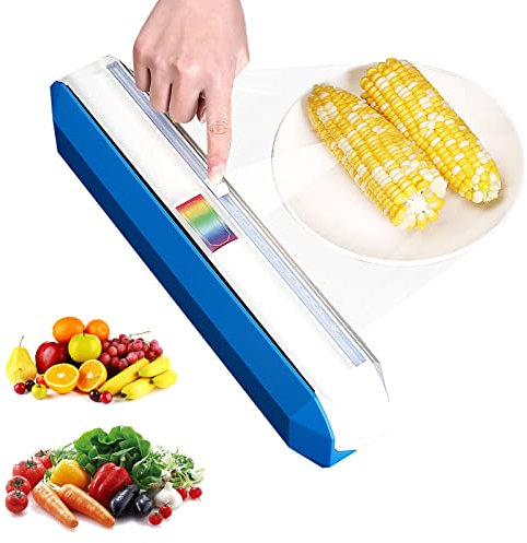 Plastic Wrap Dispenser with Cutter, Reusable Cling Film Dispenser, Cling wrap Dispenser with Slide Cutter，Also for Aluminum foil，Tin Foil, Baking Paper (large)