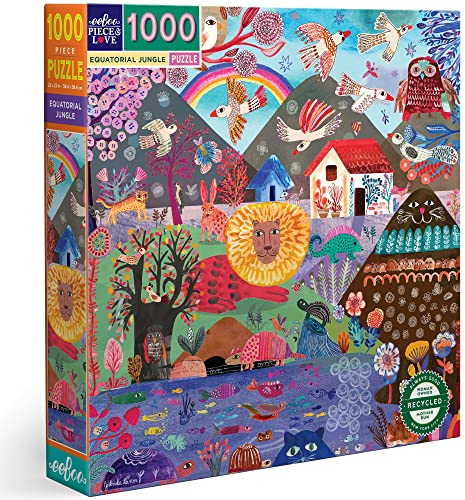 eeBoo Piece and Love Equatorial Jungle Puzzle für Erwachsene, quadratisch, 1000 Teile, für Kinder ab 14 Jahren (PZTEJU)