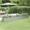 WIFESE Jardinière de Jardin Acier Enduit Poudre 368x80x36 cm Argenté Jardiniere Exterieur Grande Taille Jardiniere Balcon Jardiniere sur Pieds Carré Potager Rectangulaire Potager Balcon