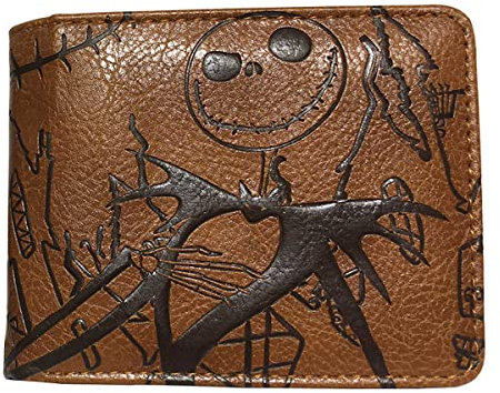 Portefeuille court à deux volets avec poche pour pièces de monnaie Motif L'Étrange Noël de monsieur Jack, Multicolore, Classique