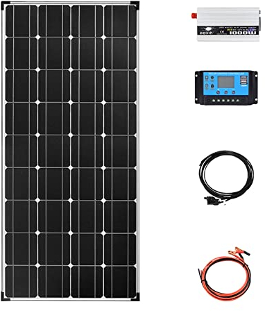 Kit de Panneaux solaires, Panneaux solaires 120W Kit Complet de système de Panneaux solaires 12V 110V 220V 1000W Chargeur onduleur Alimentation photovoltaïque pour la Maison RV TR