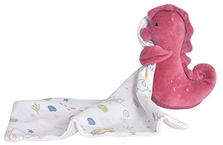 Tikiri 8597204 Schmusetuch Seepferd, Schnuffeltuch für Babys und Kinder ab 0+ Monaten, 30cm